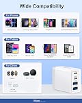 40W 4-Port USB C Chargeur mural Type rapide C Bloc de charge pour iPhone/Galaxy USB C Bloc de chargeur, sécurité USB Plug, Brique multi-ports pour iPhone 17/16/15/iPad, Pixel 10/9, trousse de frais de voyage, PD/PPS