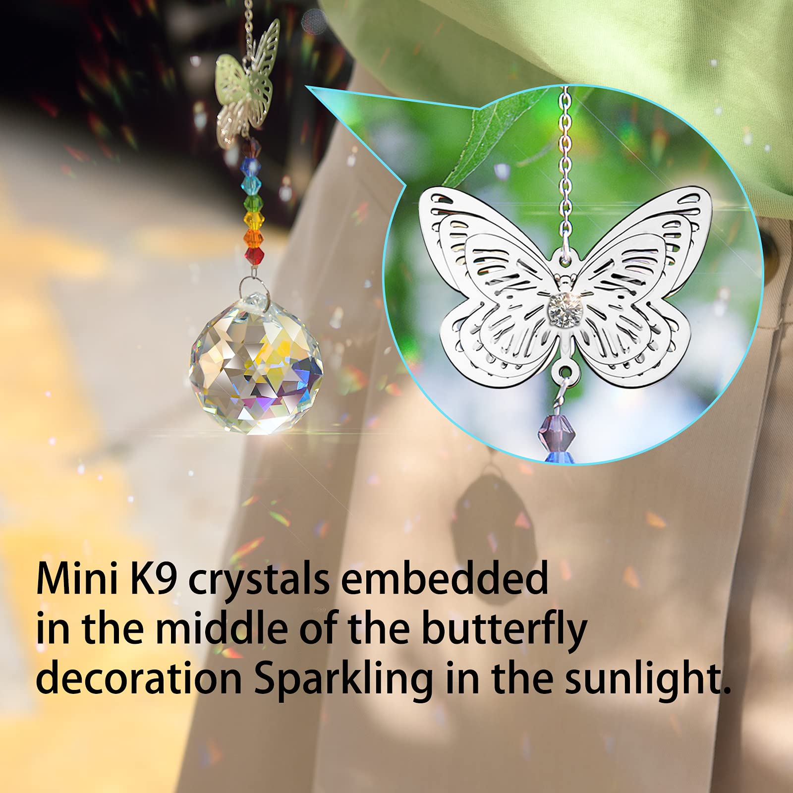 MerryNine 20Pack Crystal Ball 0.8/20mm Prism Sun Shine Catcher Rainbow Pendants Maker, Hanging Crystals Prisms for Windows, for Feng Shui, for Gift (Clear