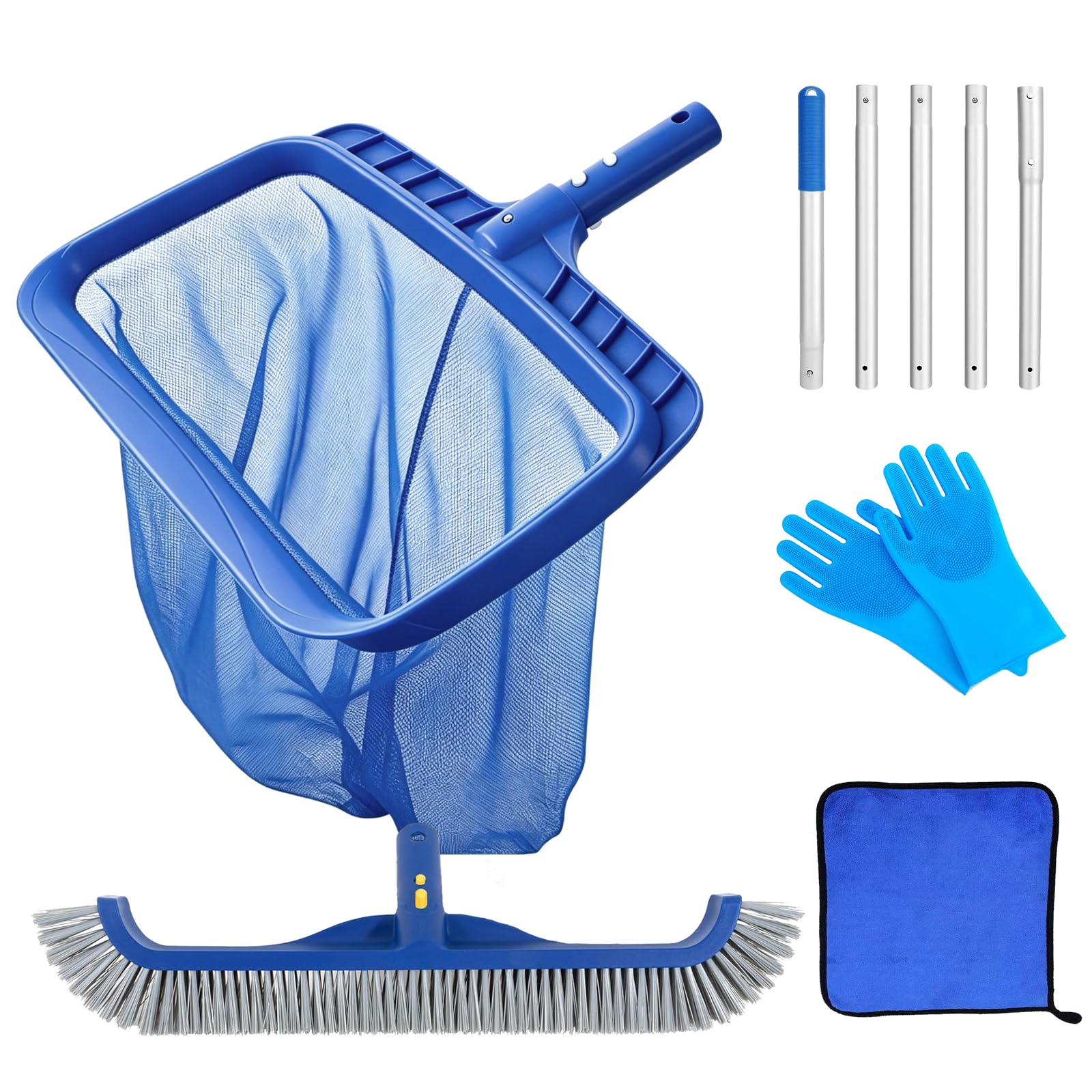 Kit de nettoyage de piscine professionnel 3 en 1 complet avec filet et brosse