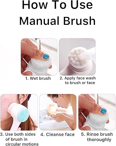 Miniatura 2 de HEATHER'S LUX Cepillo de limpieza facial, cepillo suave y limpiador de silicona. Cuidado de la piel, exfoliación profunda de poros, masaje facial,