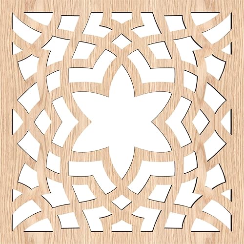 Miniatura 4 de 7 38 pulgadas de ancho x 7 38 pulgadas de alto x 14 pulgadas de alto, paneles de pared de madera con calado decorativo extra pequeño, roble rojo