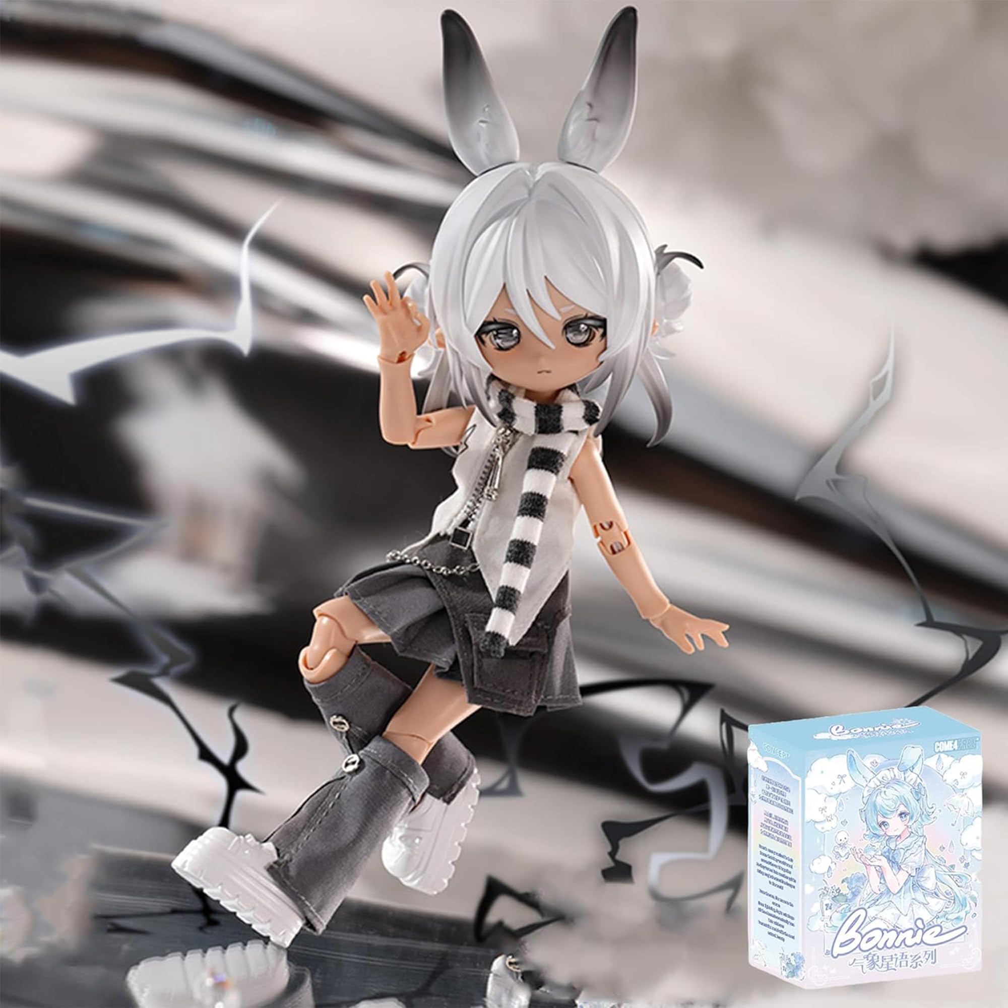 TOYVERSE COME4FREE BJD Bonnie's 3. Generation seria meteorologiczna, cicha błyskawica, edycja standardowa, 1 szt./19 cm, lalka BJD, ruchoma lalka, z ubraniami dla lalek, prezent urodzinowy, 15+