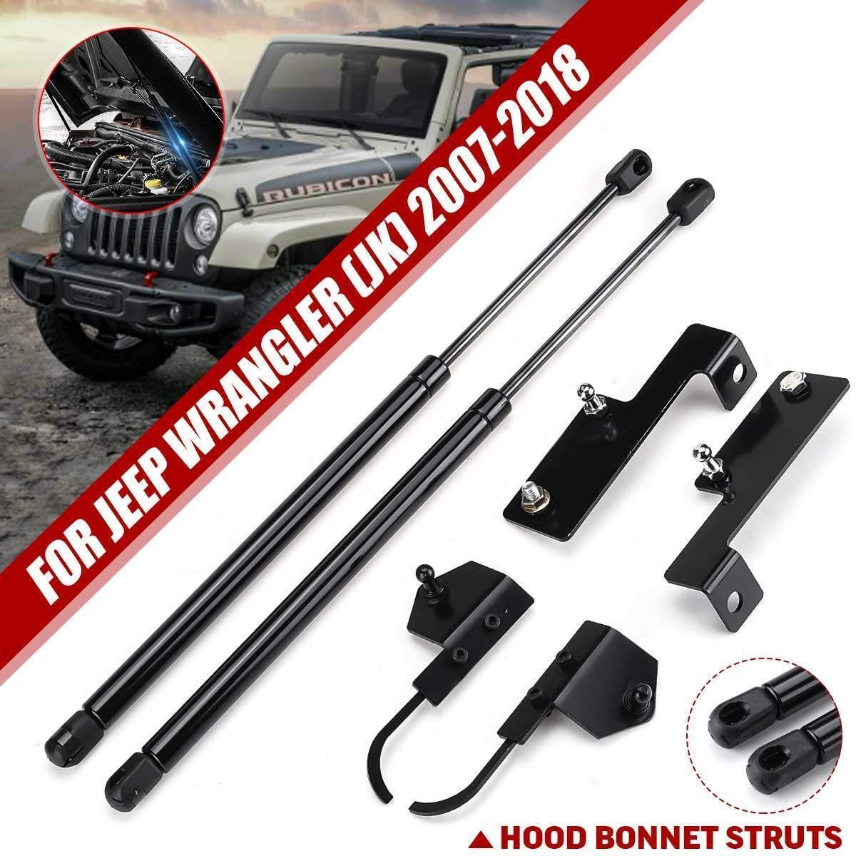 2 Pezzi Cofano Anteriore BonnModify Supporto per Sollevamento ammortizzatori a Gas ShoDamper per Jeep Wrangler (JK) 2007 2008 2009 2010 2011 2012-2018