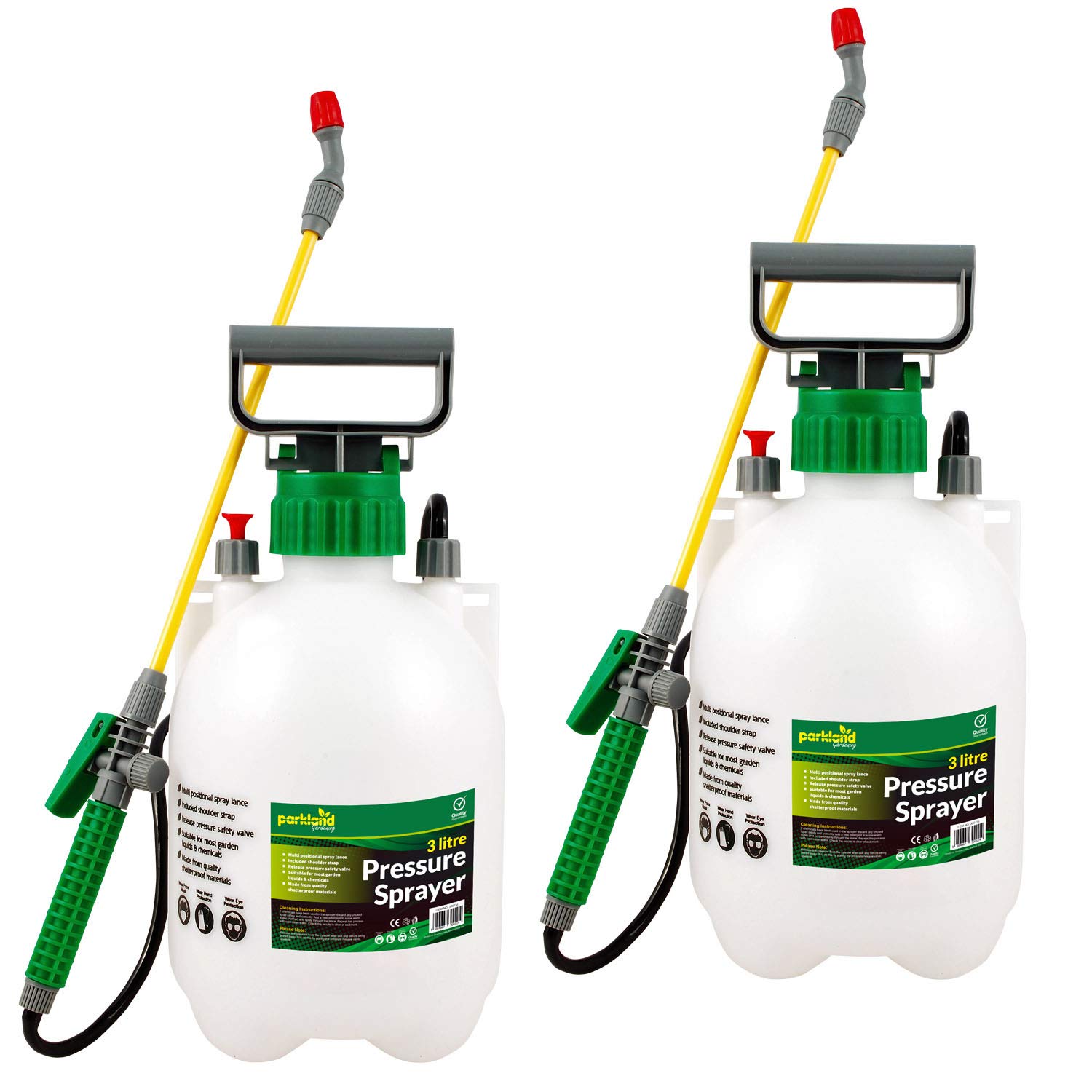 Buy Parkland 2 x 3 Litre Pump Action Pressure Sprayer With Pressure