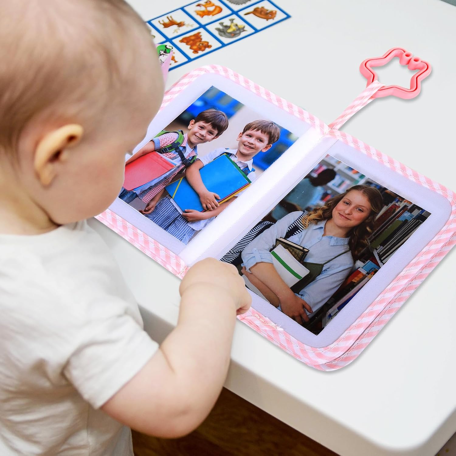 Baby's My First Family Album Soft Photo Cloth Book Pink Bow My First Book of Photos Pink Bows Baby Memory Album Gift Holds 4x6 Pictures for Babies Newborn Toddler & Kids Baby Shower