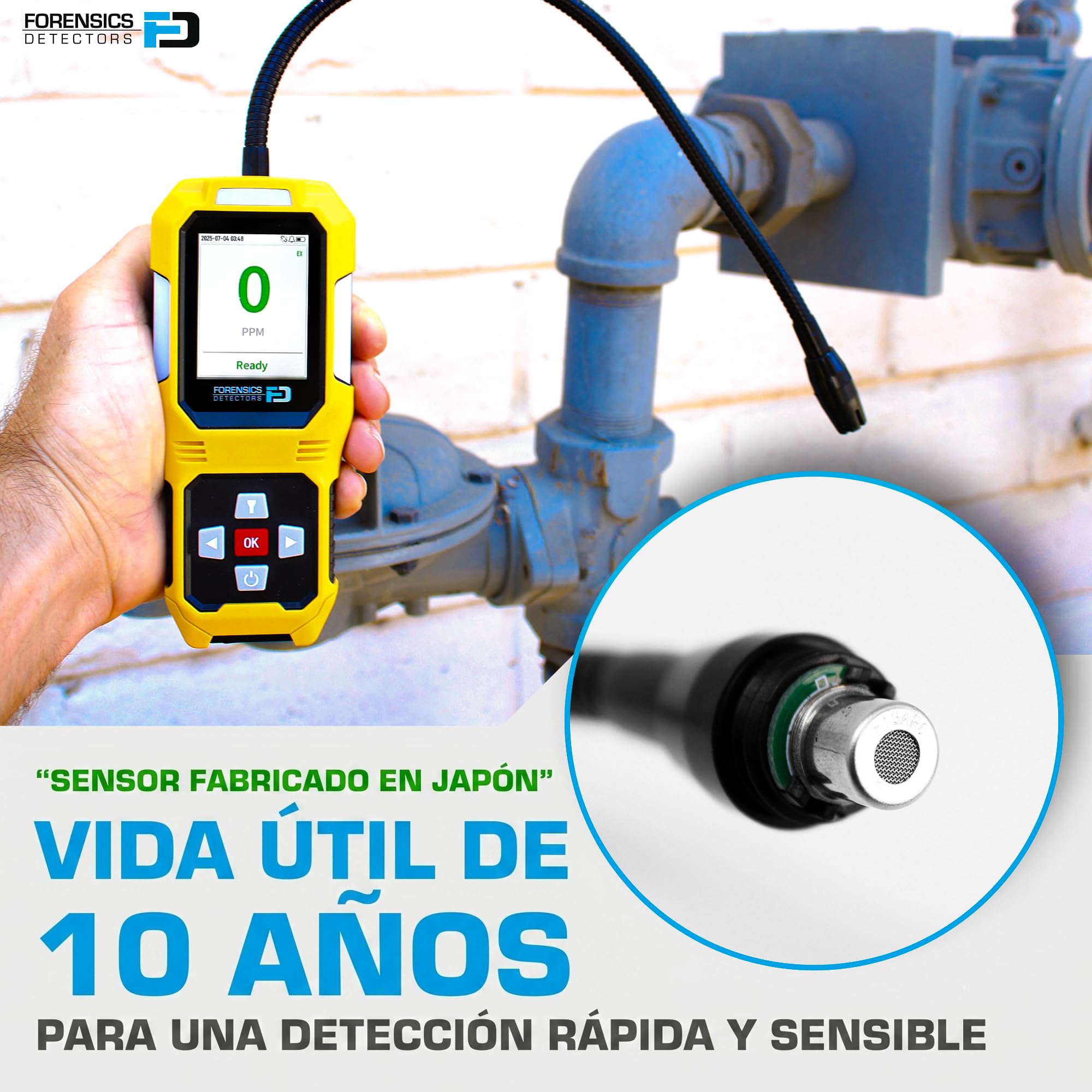 Detector de Fugas de Gas Natural | Gas Natural, Propano, GLP y GNL | Prueba de Caída Superada Desde 10 pies