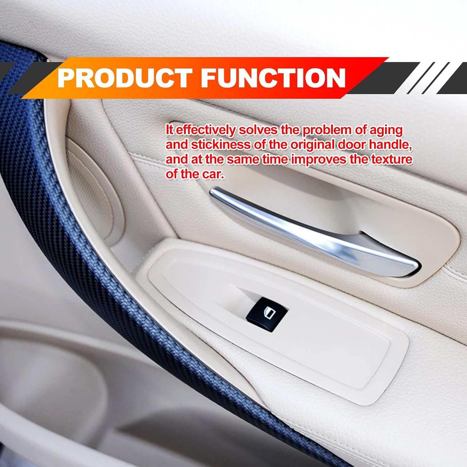 KEVWR 2PCS Door Handle Covers Left Front and Right Front Compatible with BMW 320, 328, 330, 335, M3 2012-2018 & BMW 428, 435, M4 2014-2017(Beige)