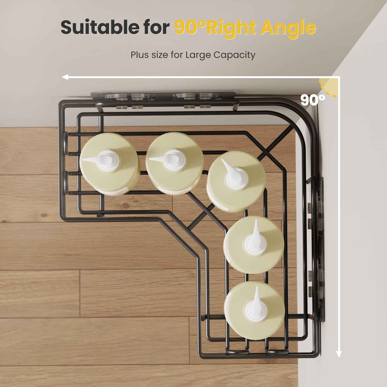Organizador de ducha esquinero, paquete de 5 accesorios adhesivos de baño con soporte para jabón, estante organizador de ducha de acero inoxidable con 8 ganchos para baño