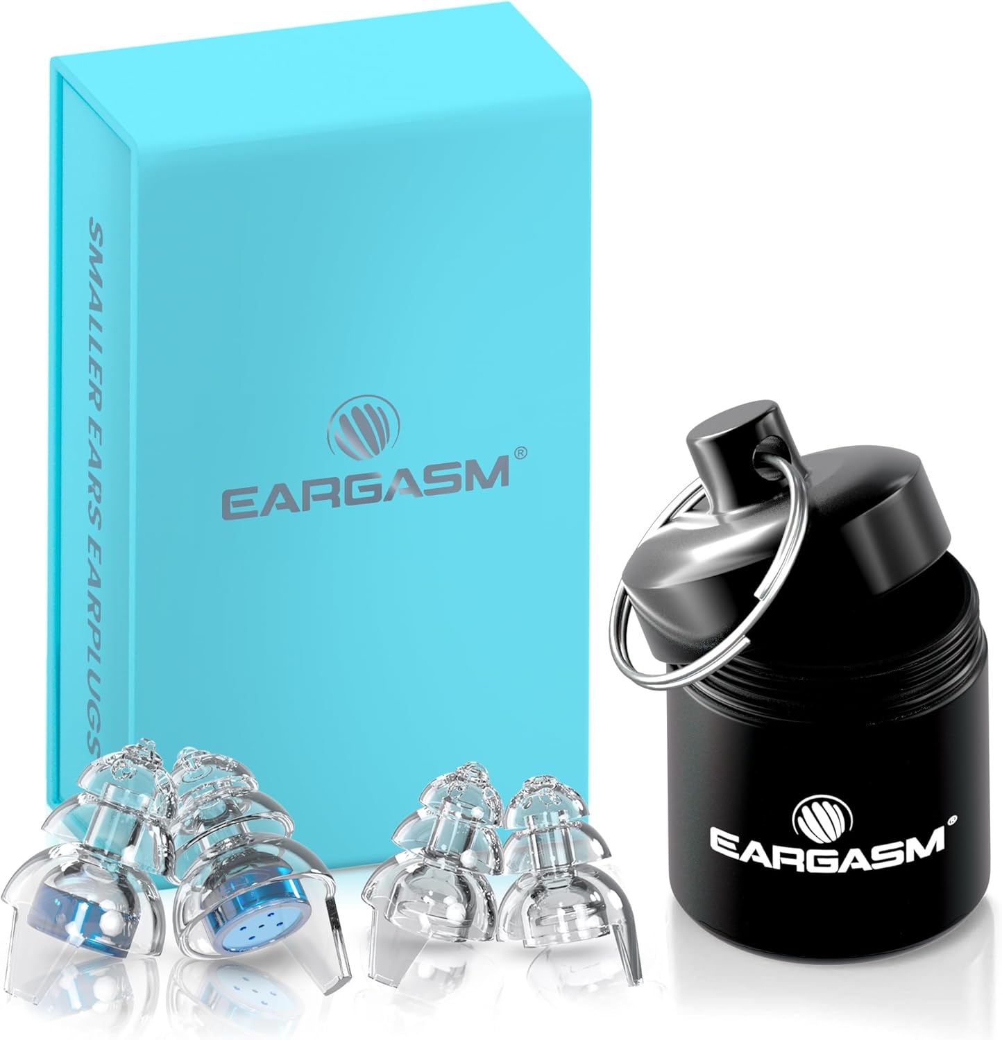 Eargasm Smaller Ears Blue Earplugs for Concerts, Festivals, Musicians, Night-Life, Motorcycle Hearing Protection - Reusable Ear Plugs for Small Ear Canals, High Fidelity Noise Reduction up to 21 dB