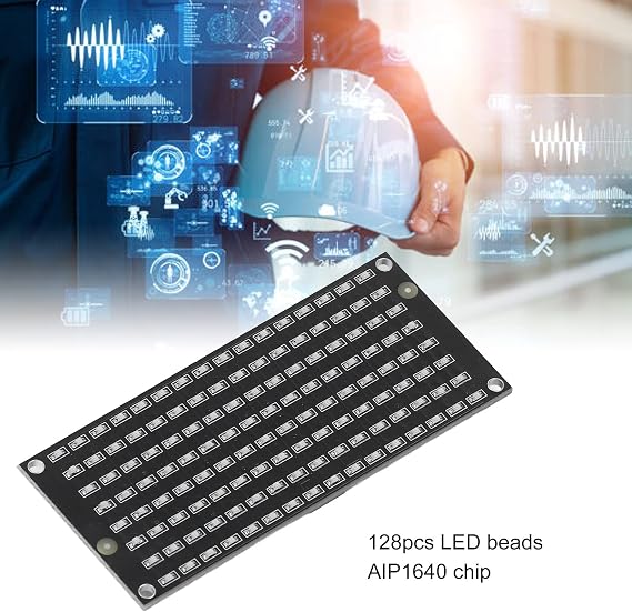 وحدة عرض LED 3.3-5V 8x16 Dot I2C لوحة التحكم في الاتصالات لمشاريع المتحكم الدقيق