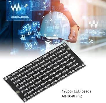 وحدة عرض LED 3.3-5V 8x16 Dot I2C لوحة التحكم في الاتصالات لمشاريع المتحكم الدقيق