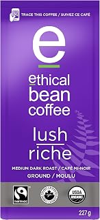 Ethical Bean Lush Medium Dark Roast Fairtrade Organic Coffee, 227g