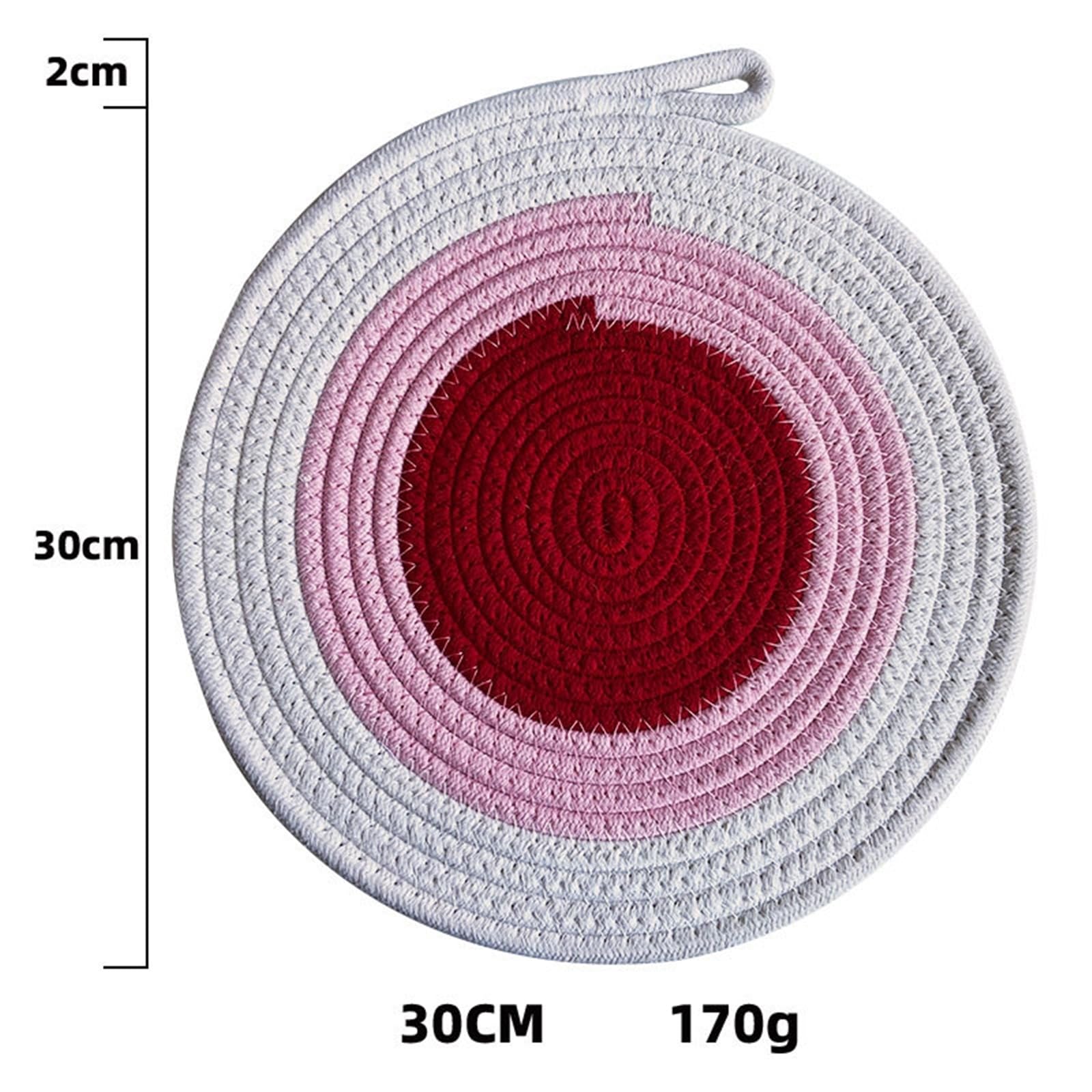 Beydodo Set de Table Lavable Lot de 10, Set de Table Anti Tache en Coton 30 cm Diamètre, Napperon Cuisine Ronde Tressé Tricolore