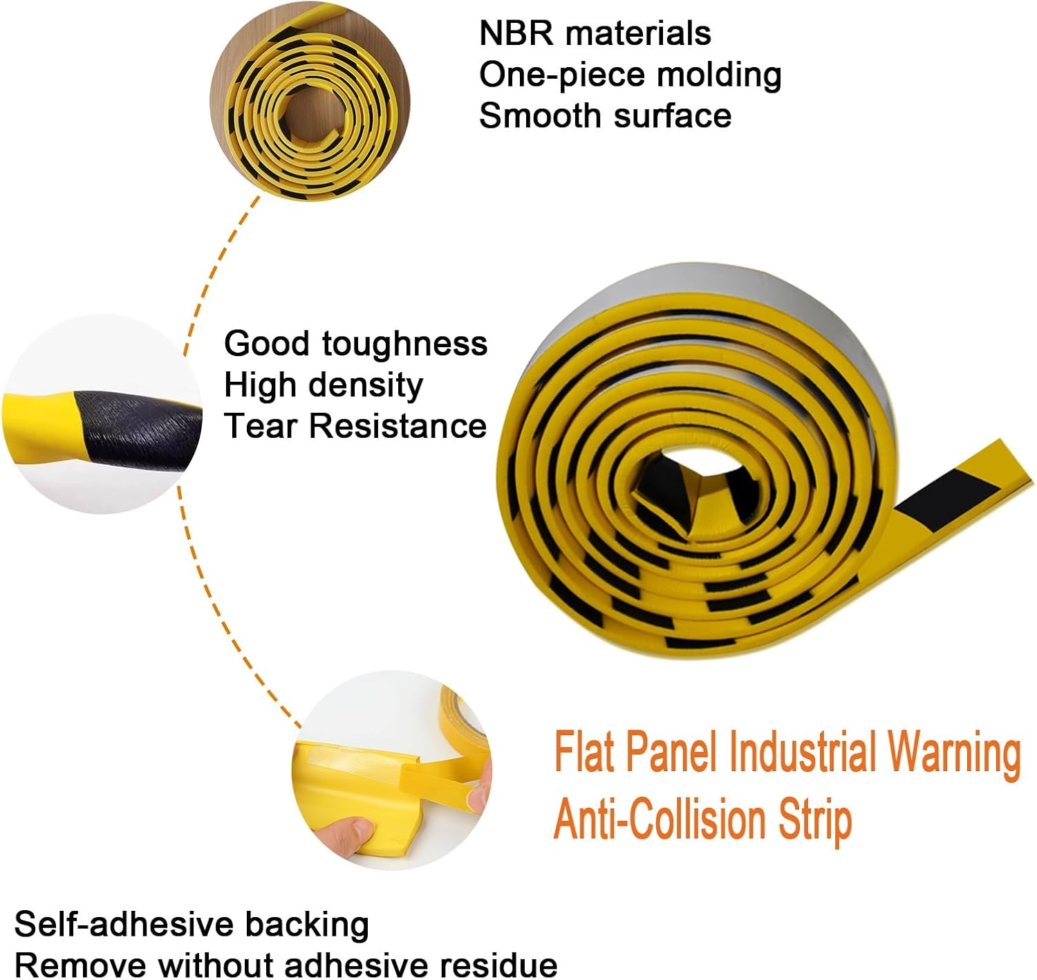 5m/ 16.4ft Wall Corner Protector, Yellow Black Foam Corner Protectors, NBR Widened Edge Protector for Parking Columns & Factory(10m/32.8ft)