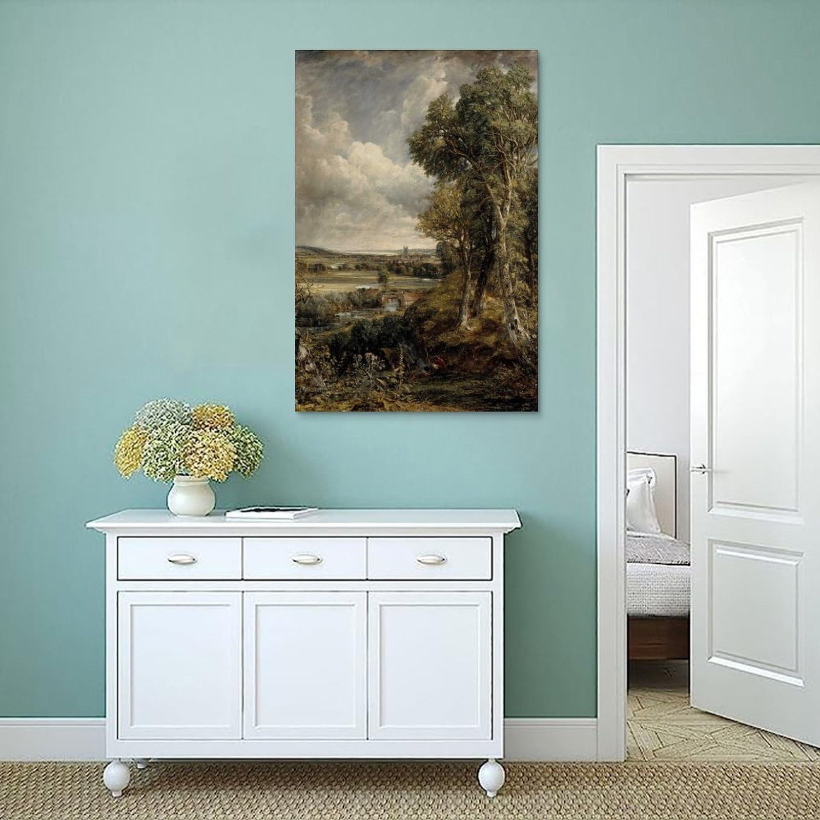 generisch The Vale of Dedham by John Constable Impresiones en Lienzo Modernas, Cuadros Decorativos Para Habitación de Niños o Niñas, Murales Para Salón Y Pinturas Con Motivos Festivales 24x36 Pulgadas
