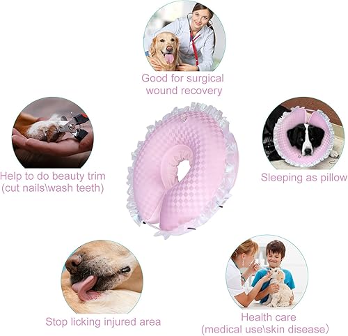 Miniatura 10 de CuteBone Collar inflable para perro con fundas de forro polar suave extraíbles para perros y gatos pequeños, medianos y grandes, después de la