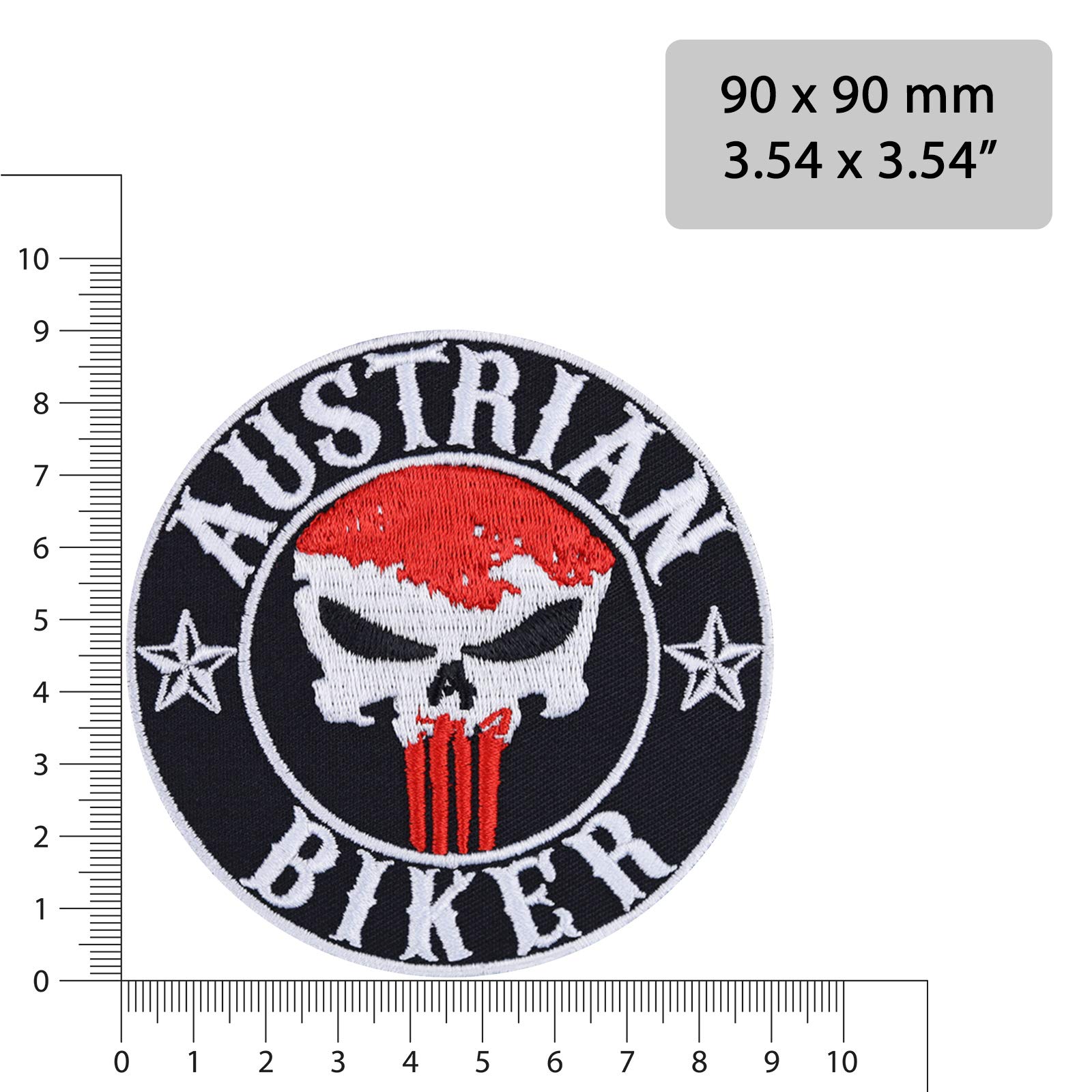 Toppa Ricamata Per Motociclisti - Teschio Stella Live Free, Applicazione A Ferro O Cucitura