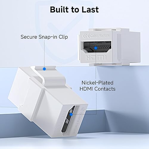 Miniatura 6 de Cable Matters Paquete de 2 conectores Keystone HDMI 8K con 8K 60Hz y 4K 120Hz (acoplador HDMI Keystone)