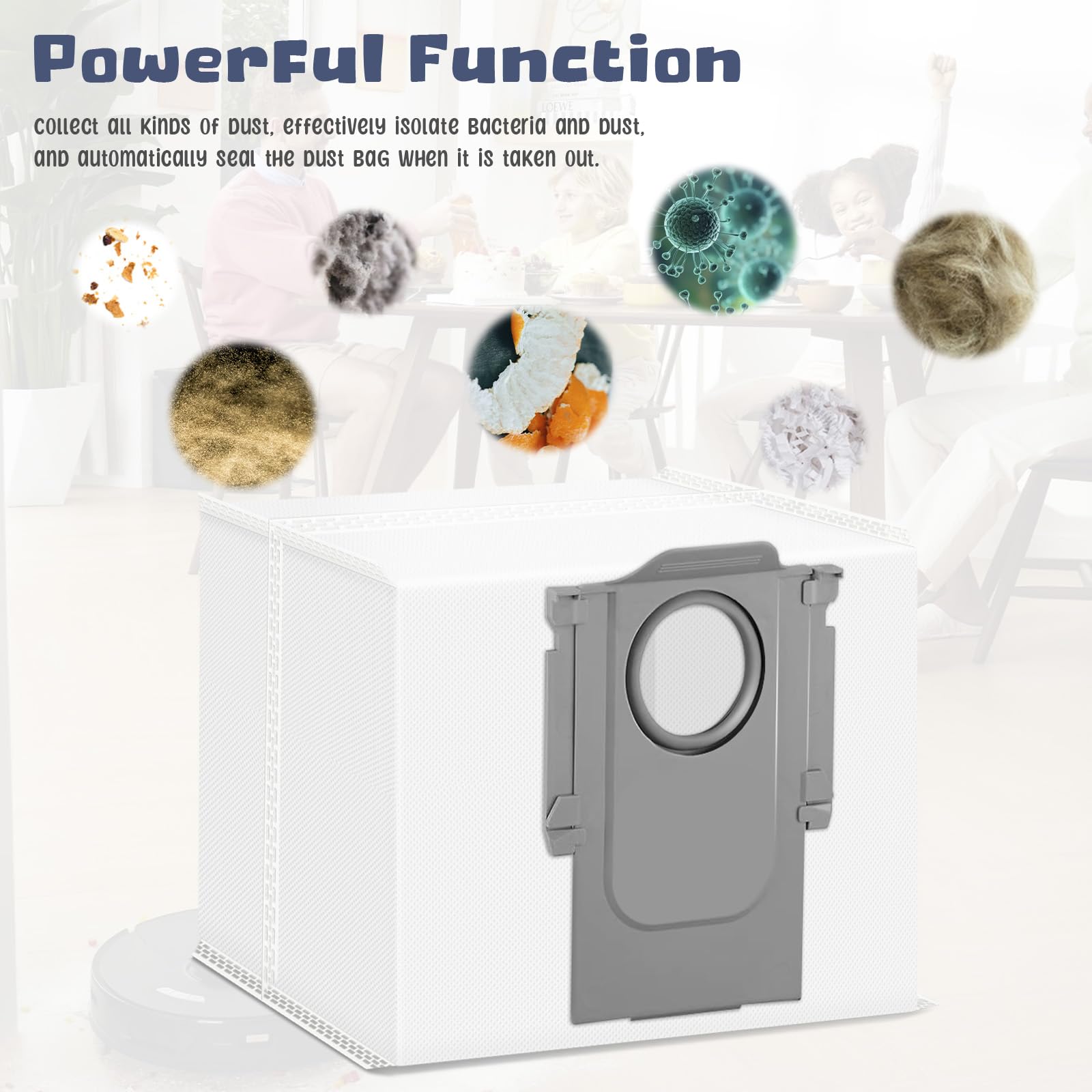 10 Sacchetti Raccoglipolvere Di Ricambio Per Aspirapolvere Robot S8, S8 Plus, CLIEN T24, ThinkAir RV50 Pro – Non Tessuto Bianco