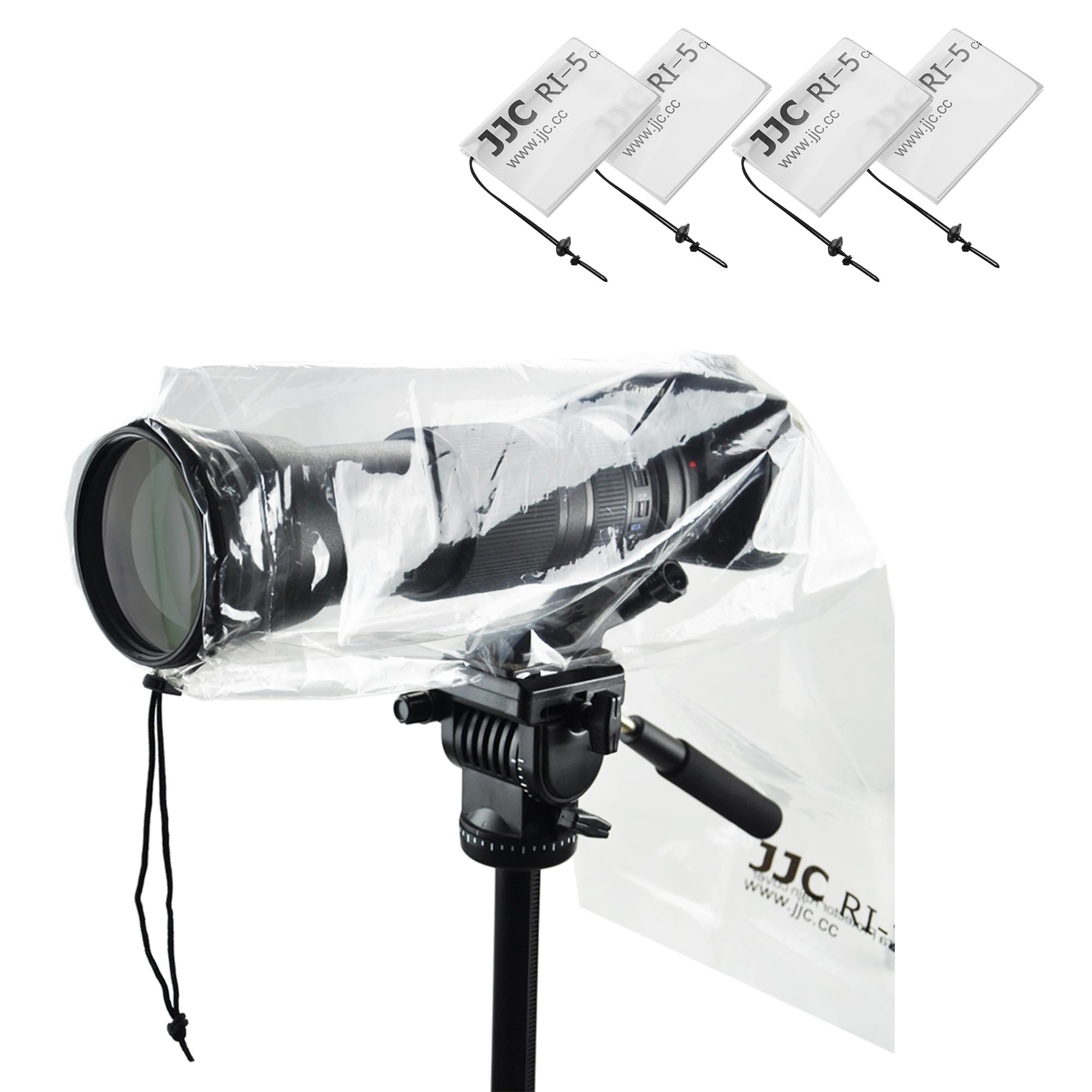 JJC Camera Rain Cover Sleeve for DSLR w/Lens up to 18", Waterproof, 4-Pack