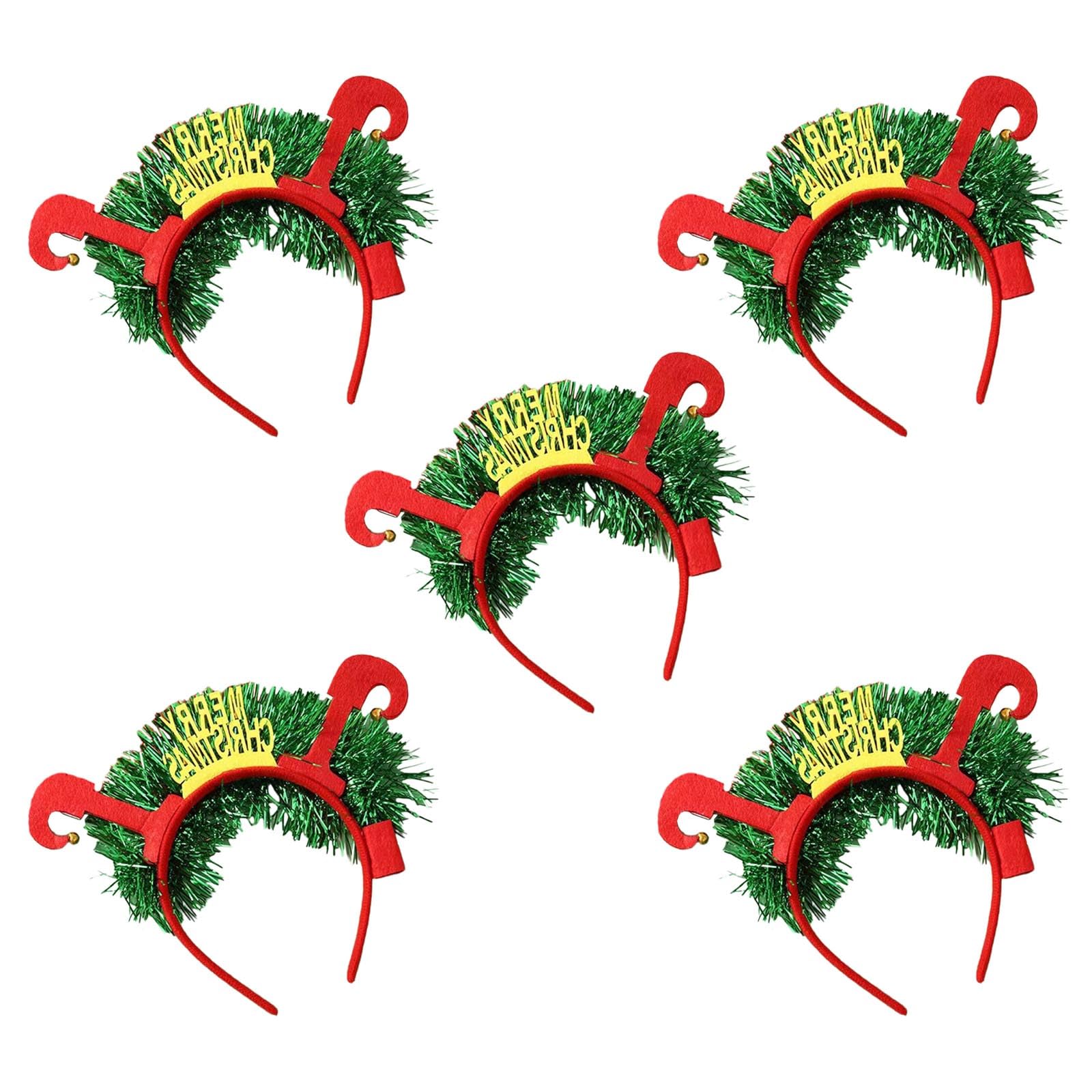 Buxuaaaa E 5Xchristmas Glowing Hair Band Light Up Head Band Light Up Hairband Creativ Flashing Headwear Photo Props Christmas Party Decorations