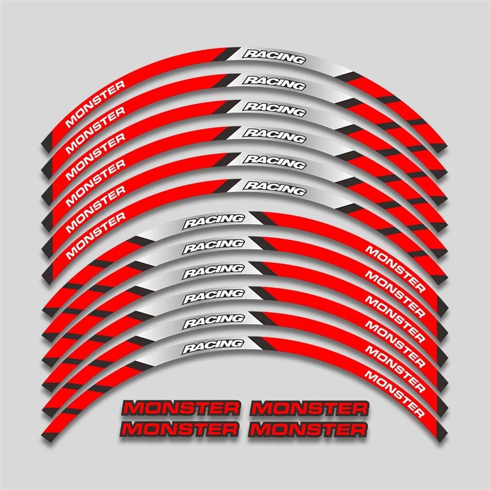 Motorcycle Wheel Stickers Stripes Reflective Rim for Ducati for Monster 695 696 795 796 1100 1100S 797 821(Style 9)