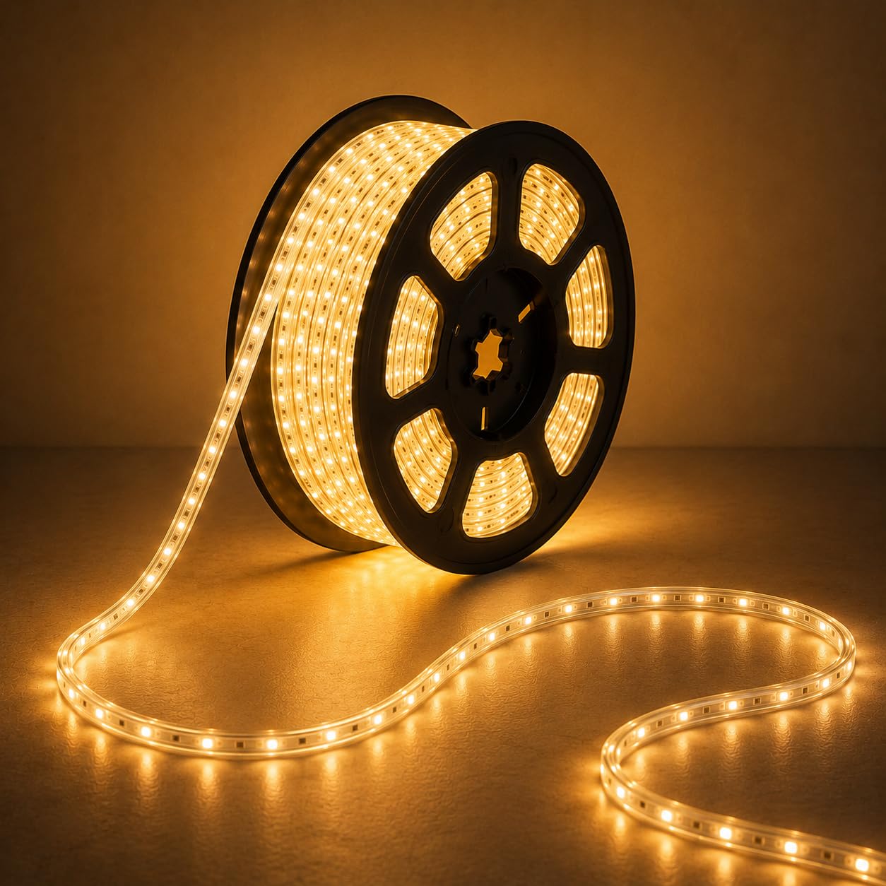 XERGY 15 Meter LED Rope Light – 120 LEDs/M Waterproof Flexible Decorative Lights for Home, Garden, Balcony, Party, Wedding & Festival Decoration Warm White-image-0