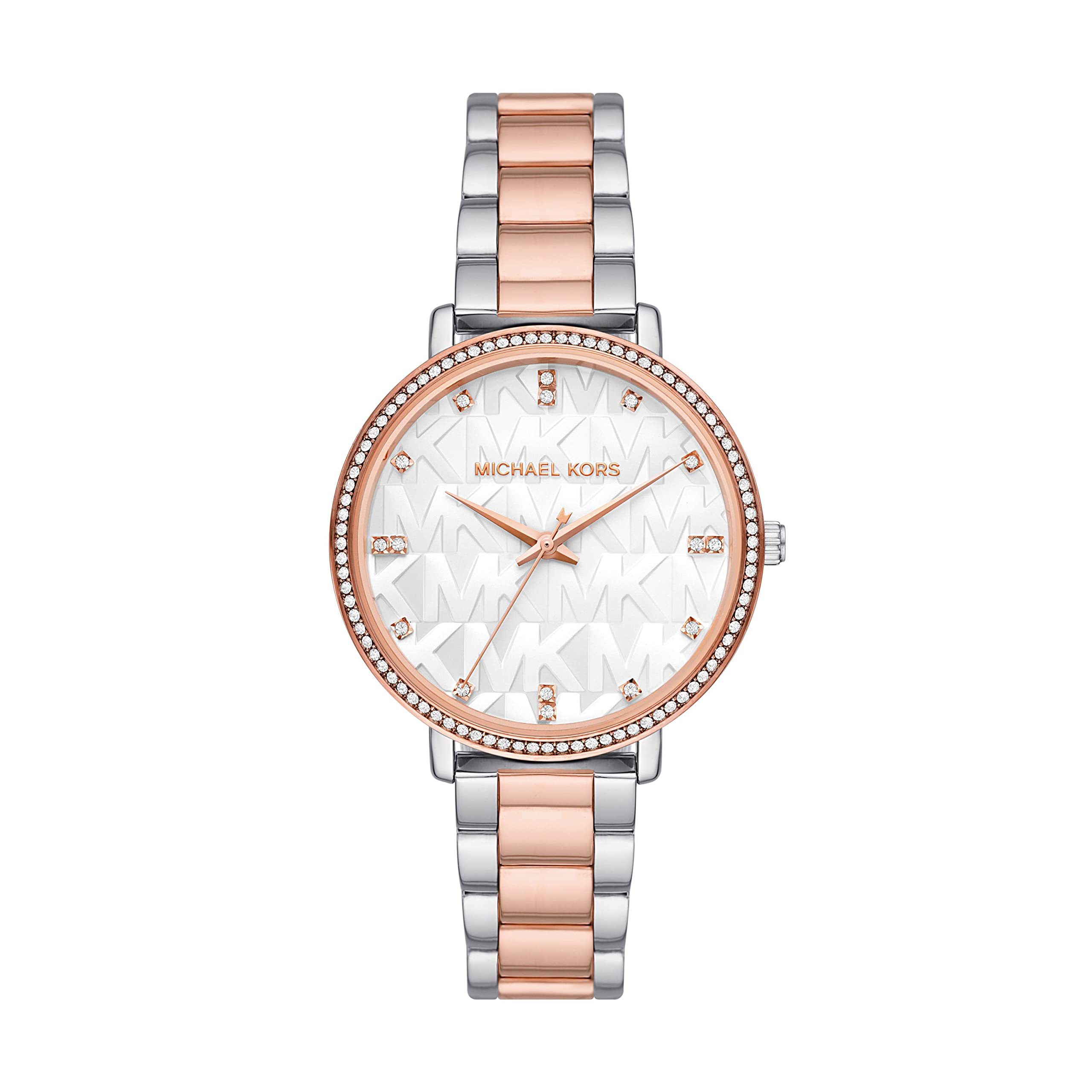 Michael Kors Pyper Reloj para Mujer, Movimiento de Cuarzo con Correa de Acero Inoxidable o Piel