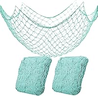 Vista 10 de Paquete de 2 decoraciones de red de pesca para fiestas, de algodón natural, hawaiana, para fiesta, red de pesca decorativa, red de algodón