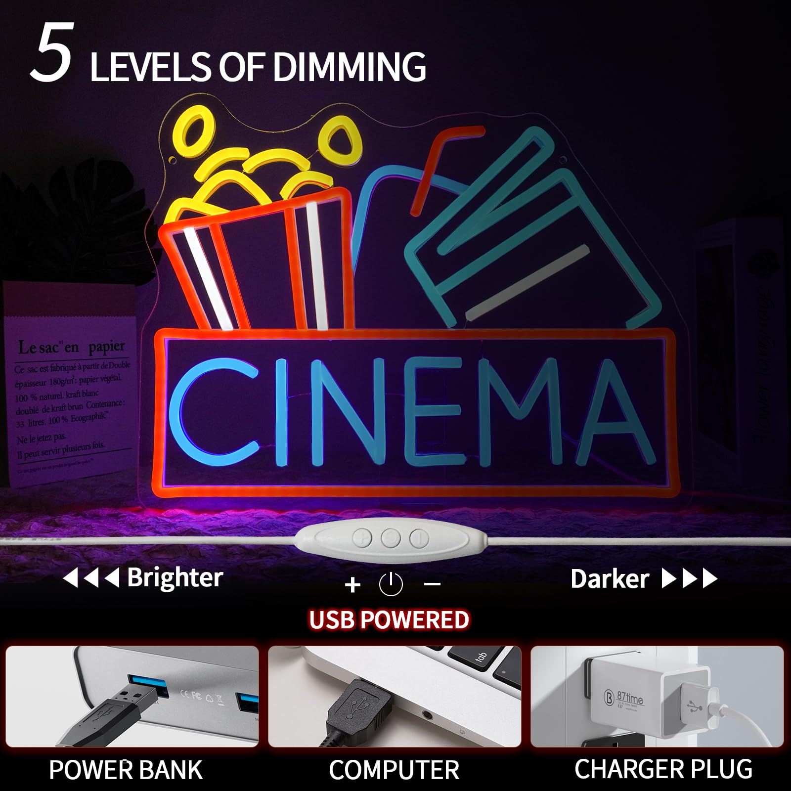 Cinema Insegna Al Neon Luce Al Neon per Camera Insegne Al Neon per WallDecor LED Segno Per Camera Da Letto Decor Home Party