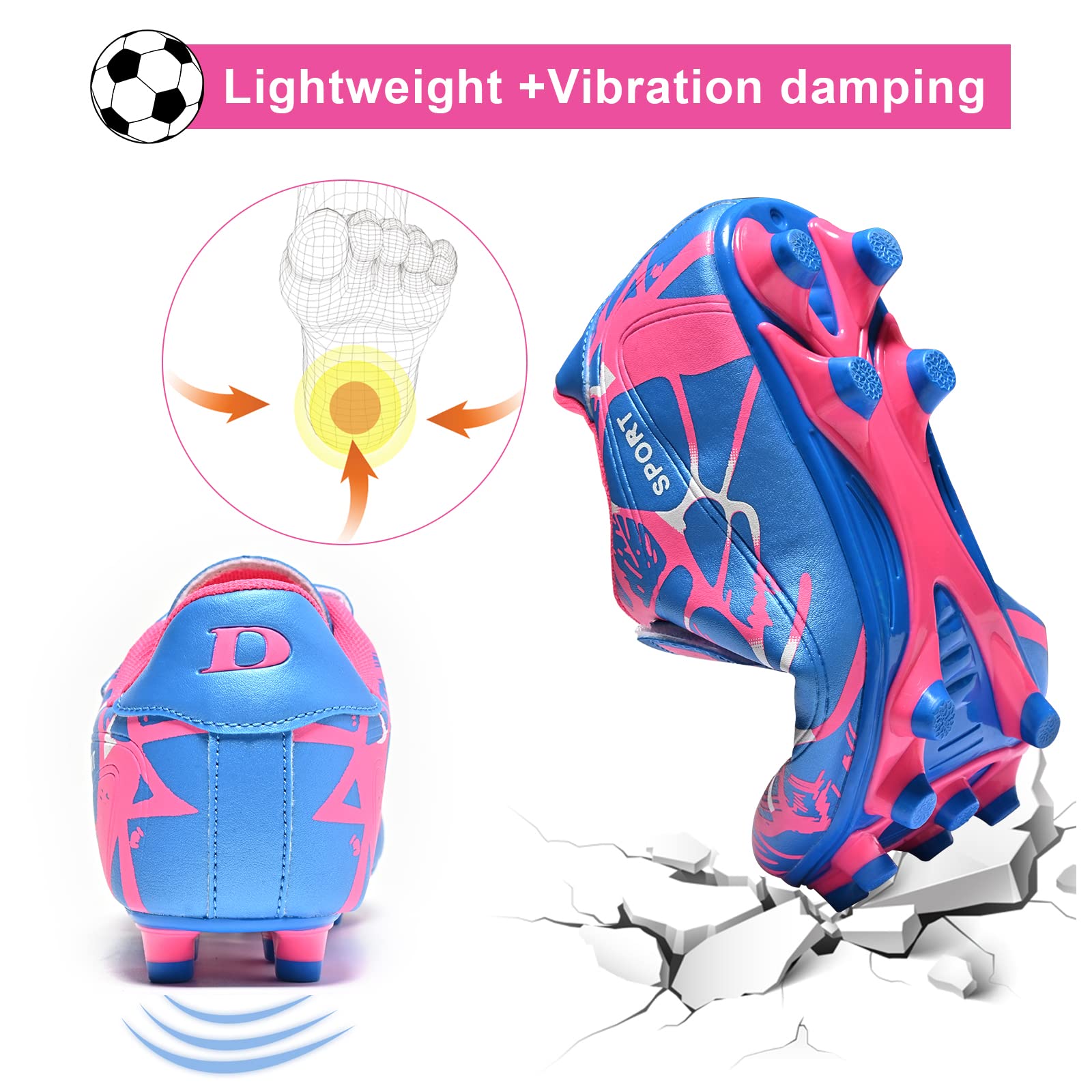 Botas Futbol Niños Antideslizante Césped Artificial Tacos Zapatillas de Futbol con Tacos 28-37EU