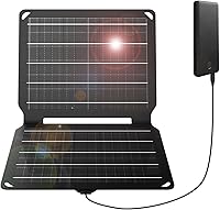 Vista 1 de FlexSolar 10W Cargadores solares portátiles 5V USB pequeños, paneles de emergencia ETFE plegables, impermeables IP67 para teléfonos, ventiladores
