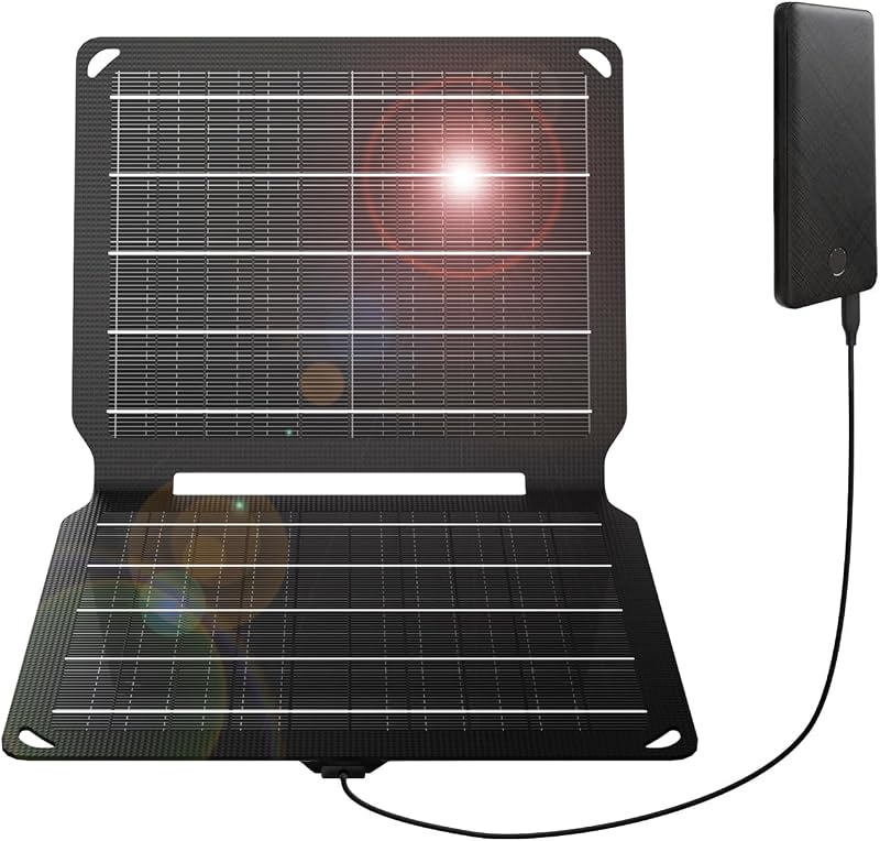 Cargador de panel solar plegable USB de 10W 5V IP67 a prueba de agua | portátil compacto para acampar, hacer caminatas, hacer mochileros, cargar teléfonos de emergencia, relojes, ventiladores, linternas y bancos de energía