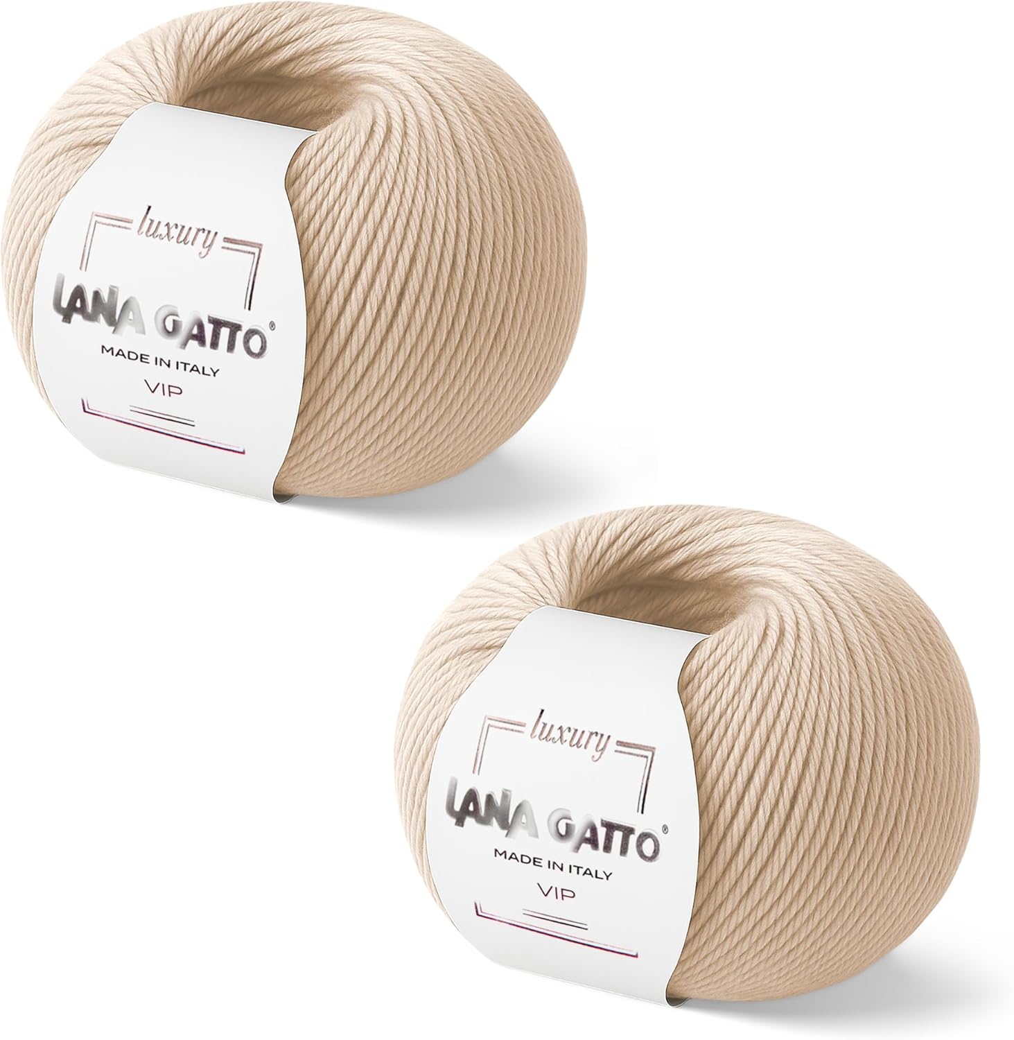 2-Pack Cashmere and Extra-fine Merino Wool Luxury Yarns for Hand Knitting and Crocheting, Made in Italy, 3.6 oz / 436 yd (Cream - 10011, 2)