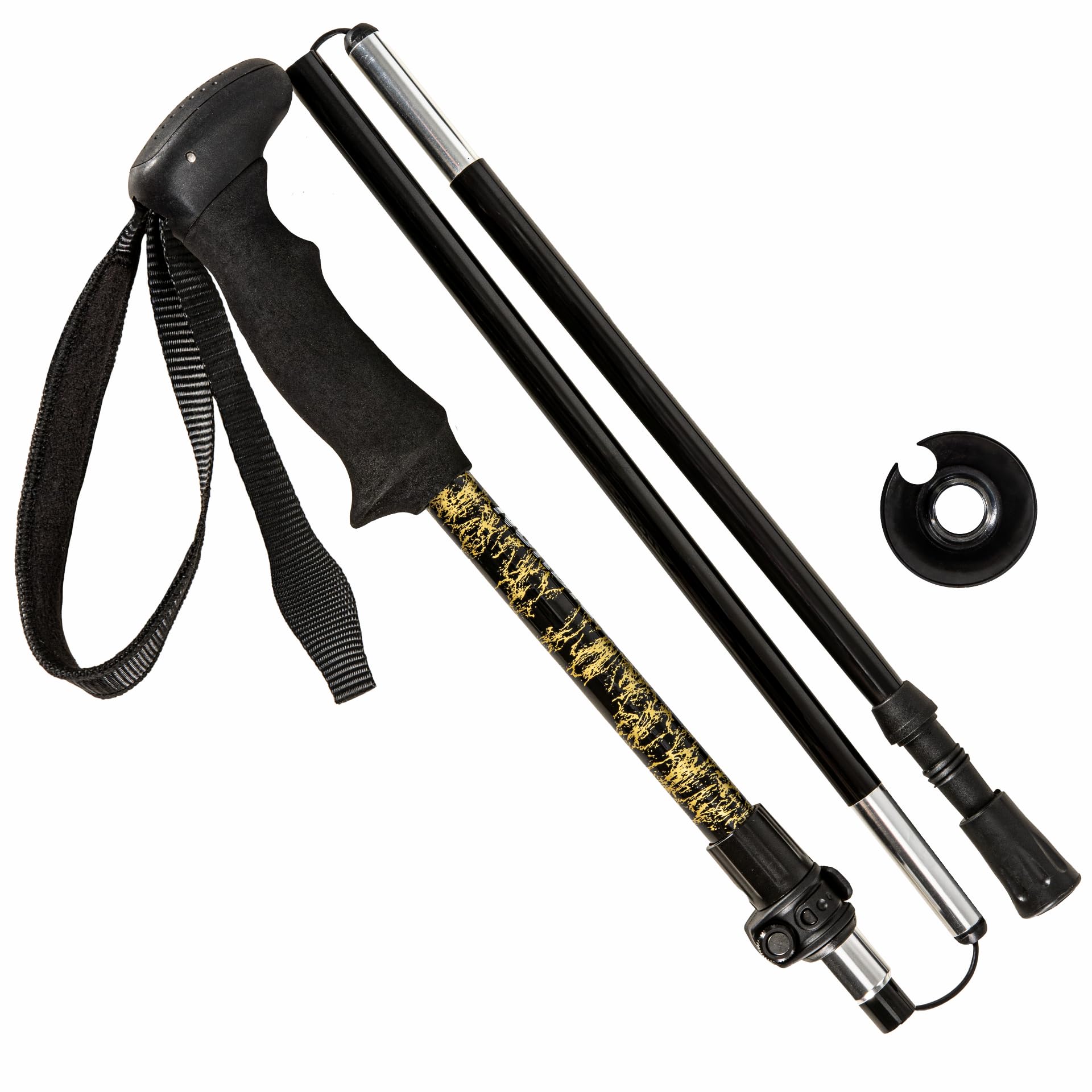 Captain Mike Bastones de trekking plegables de 3 piezas con bolsa – Bastones ajustables de marcha nórdica – Compacto, ligero y estable – Para senderismo, paseos y viajes