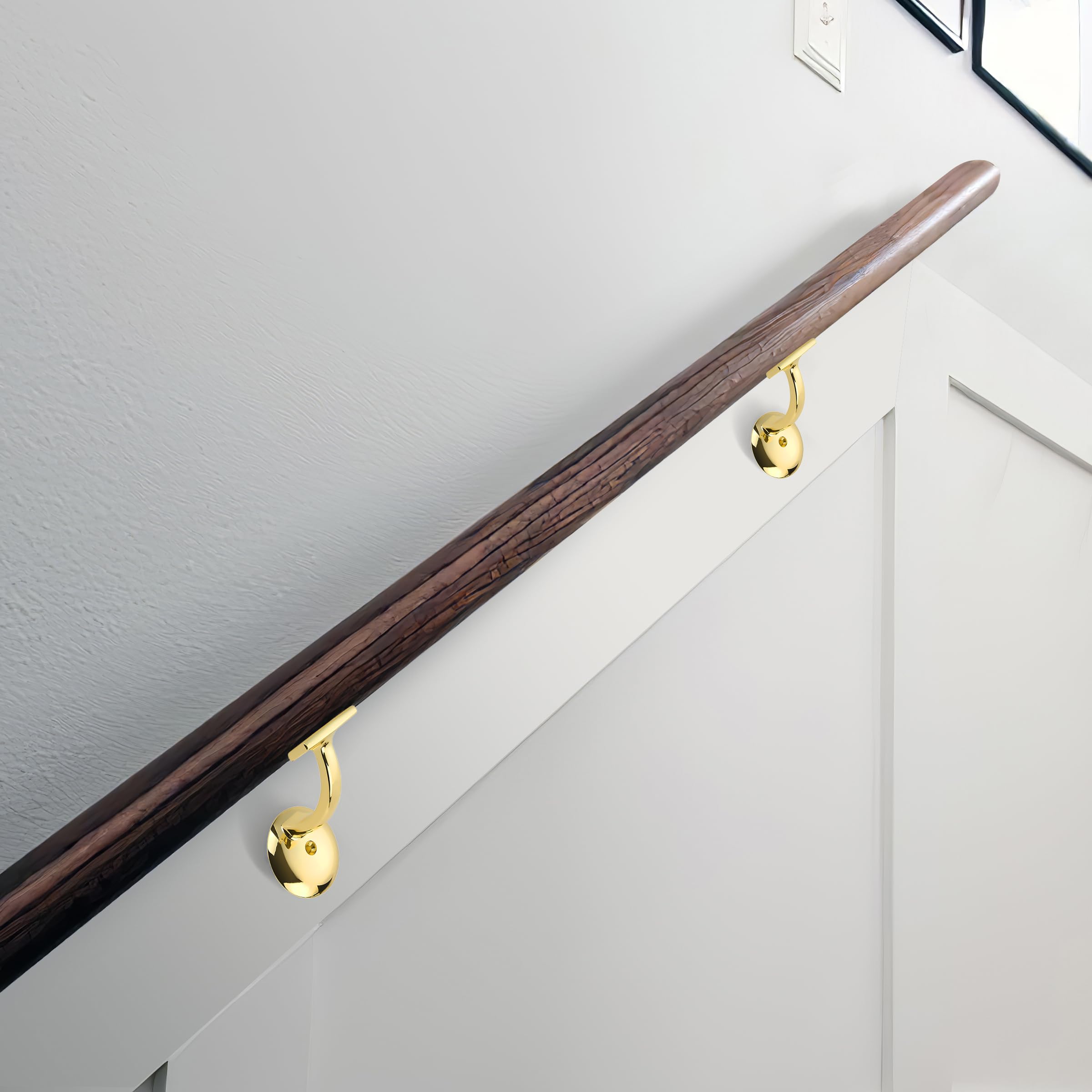 Vintage Polished Gold Handrail Bracket - STAIR, Zinc Alloy — KHTUMEWARE
