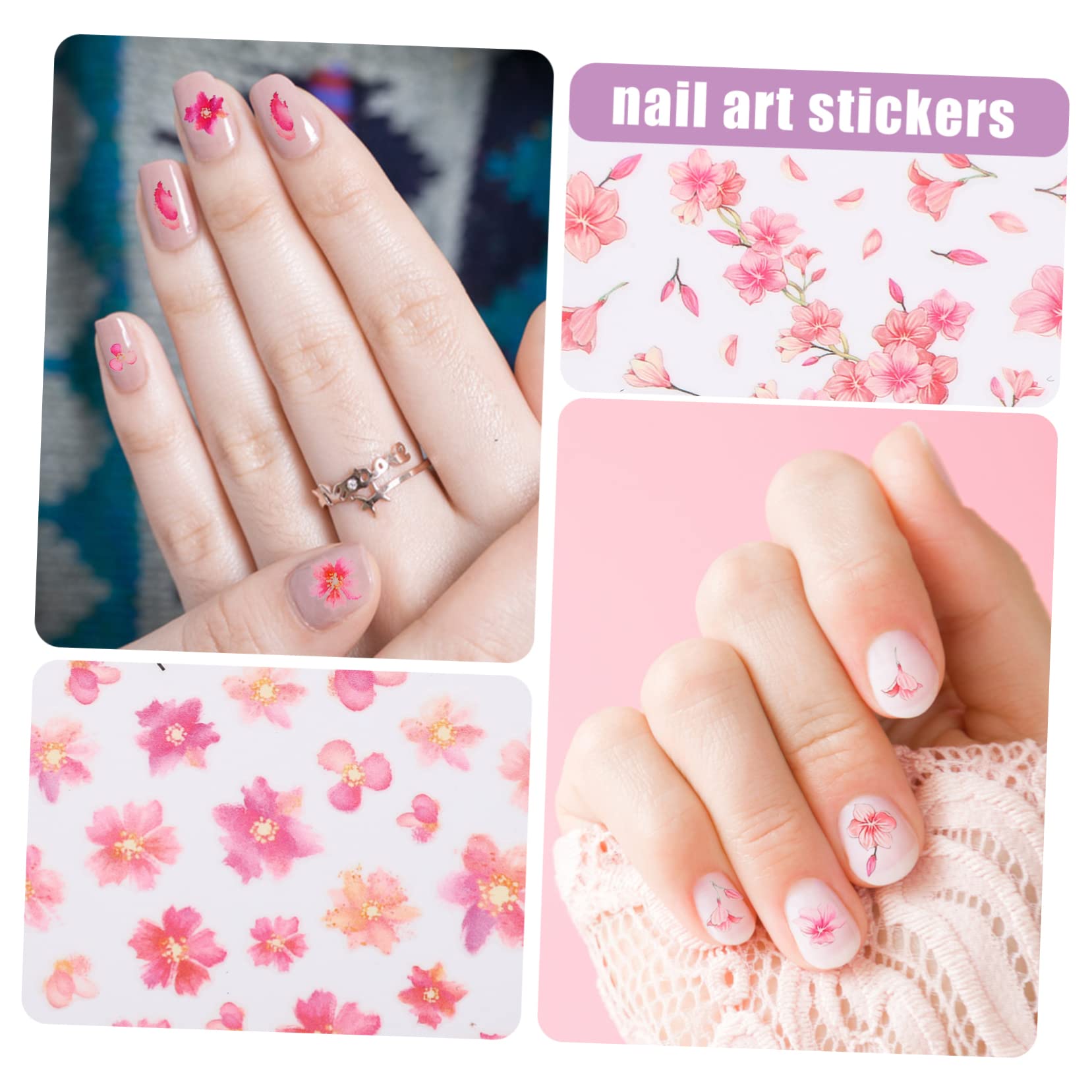 40 Fogli Adesivi Per Unghie Floreali Se Stesso- Arte Decalcomanie Per Unghie Floreali Per Nail Art Kit Per Unghie Applicazione Per Unghie 3d Fiore Di Pesco Etichetta Cursore