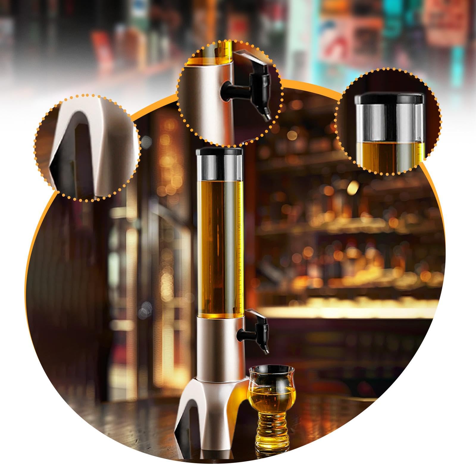 Dispensador de Mimosas, Torre de Bebidas, Dispensador de Cerveza para Al Aire Libre, Restaurantes Al Aire Libre, Plata, 1.5l