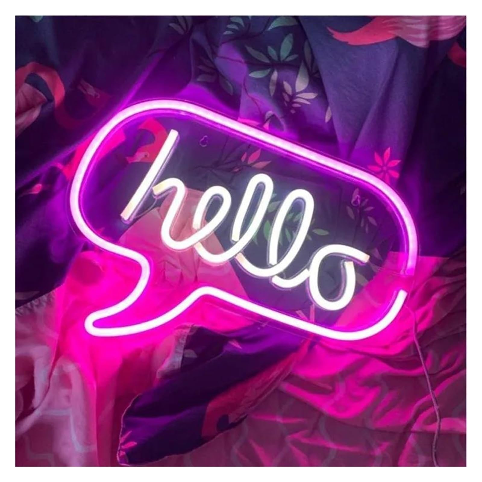 luoliang Illuminazione al neon Ciao per insegna al per neon a con luce alimentata tramite decorazione da parete per negozi soggiorno ufficio bar ristorante