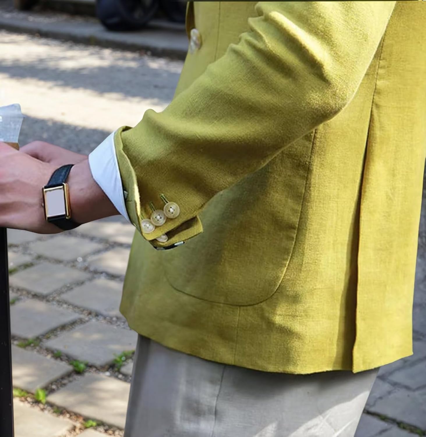 Double Breasted Blazer Men Linen Blazer Men Lightweight for Mens Casual Formal Business Wedding Prom