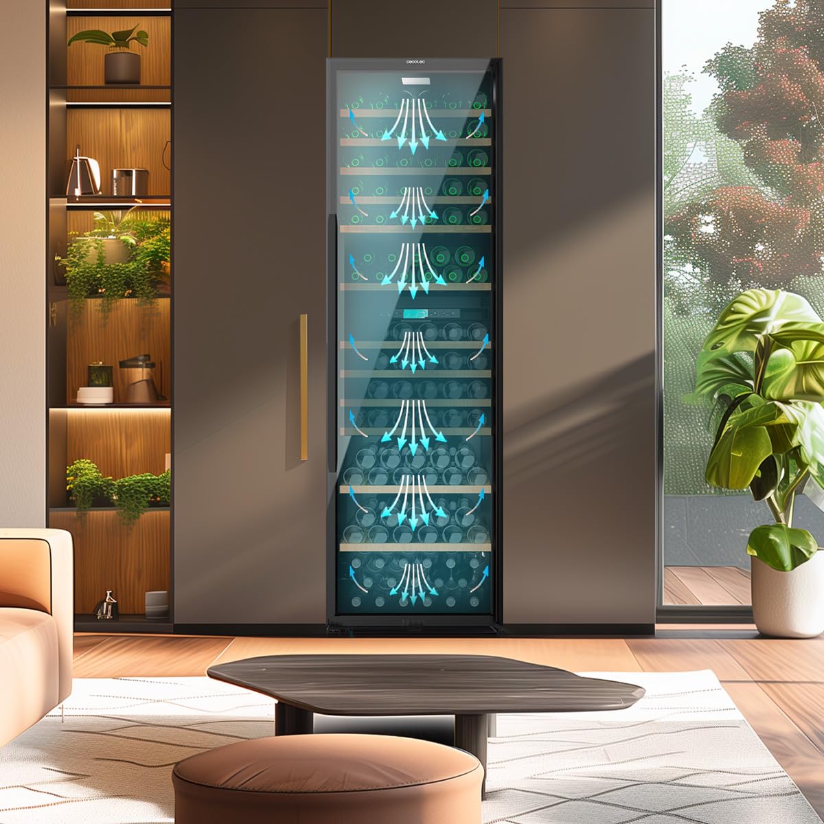 Cecotec Bolero GrandSommelier Duo 176000 Getränkekühlschrank 176 Flaschen Dual-Temperatur UV-Schutz Schwarz
