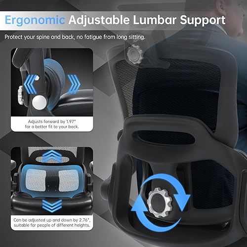 Miniatura 4 de Silla de oficina grande y alta, 500 libras, silla de escritorio resistente para computadora con soporte lumbar, silla de oficina ejecutiva