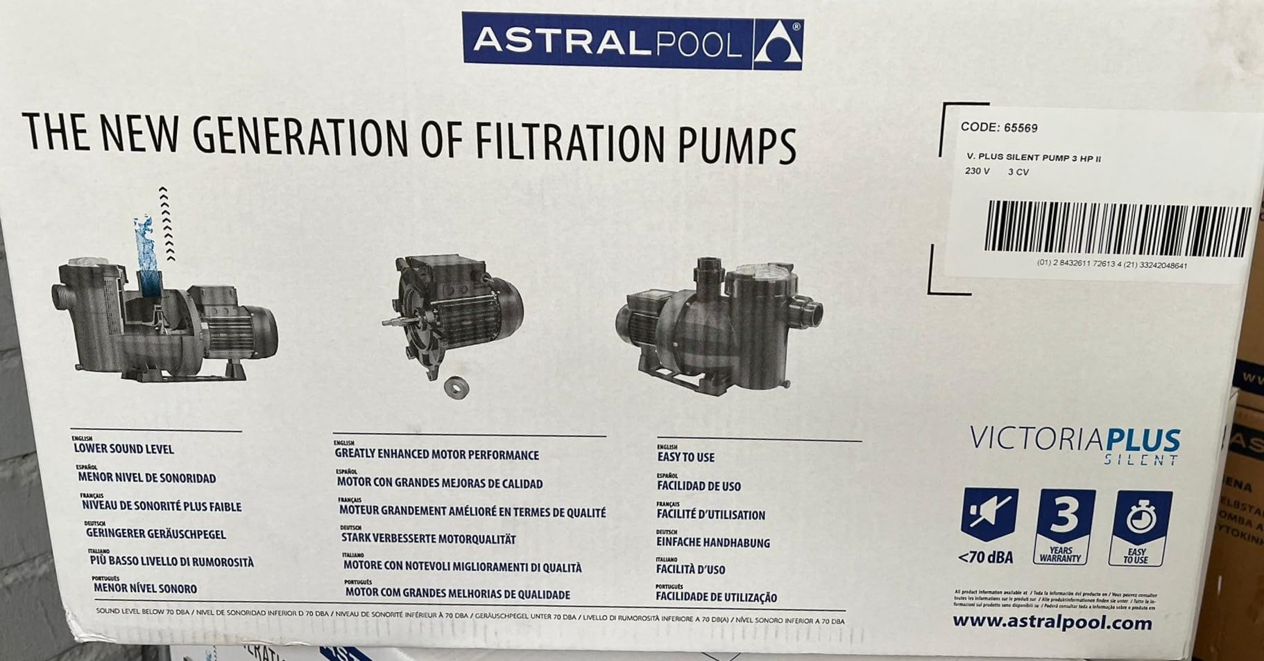 ASTRAL - Elettropompa Pompa Piscina Victoria Plus Di Astral Pool 3 Hp - 220 V
