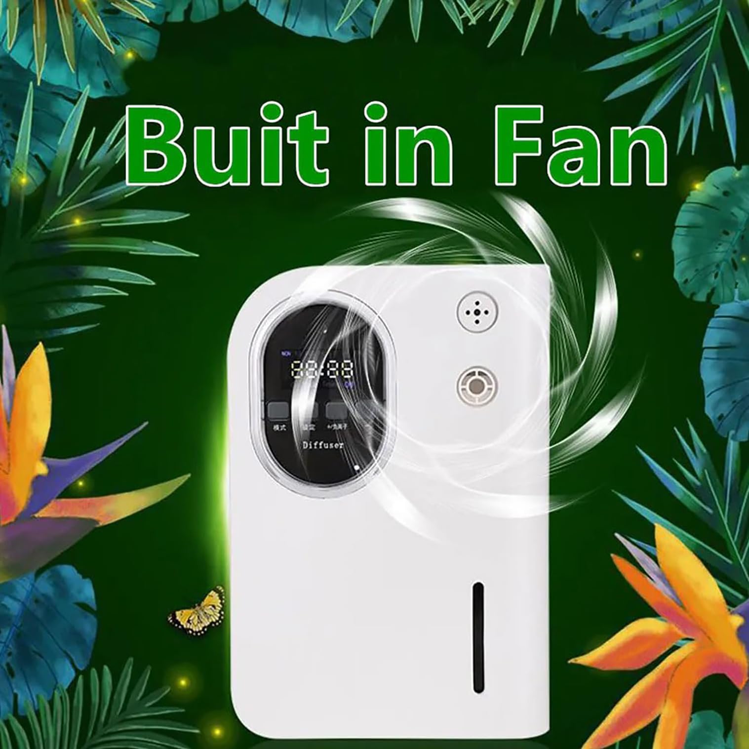 Difusor de aroma inteligente con pantalla LCD y ventilador integrado para el hogar, hotel y espacios de oficina