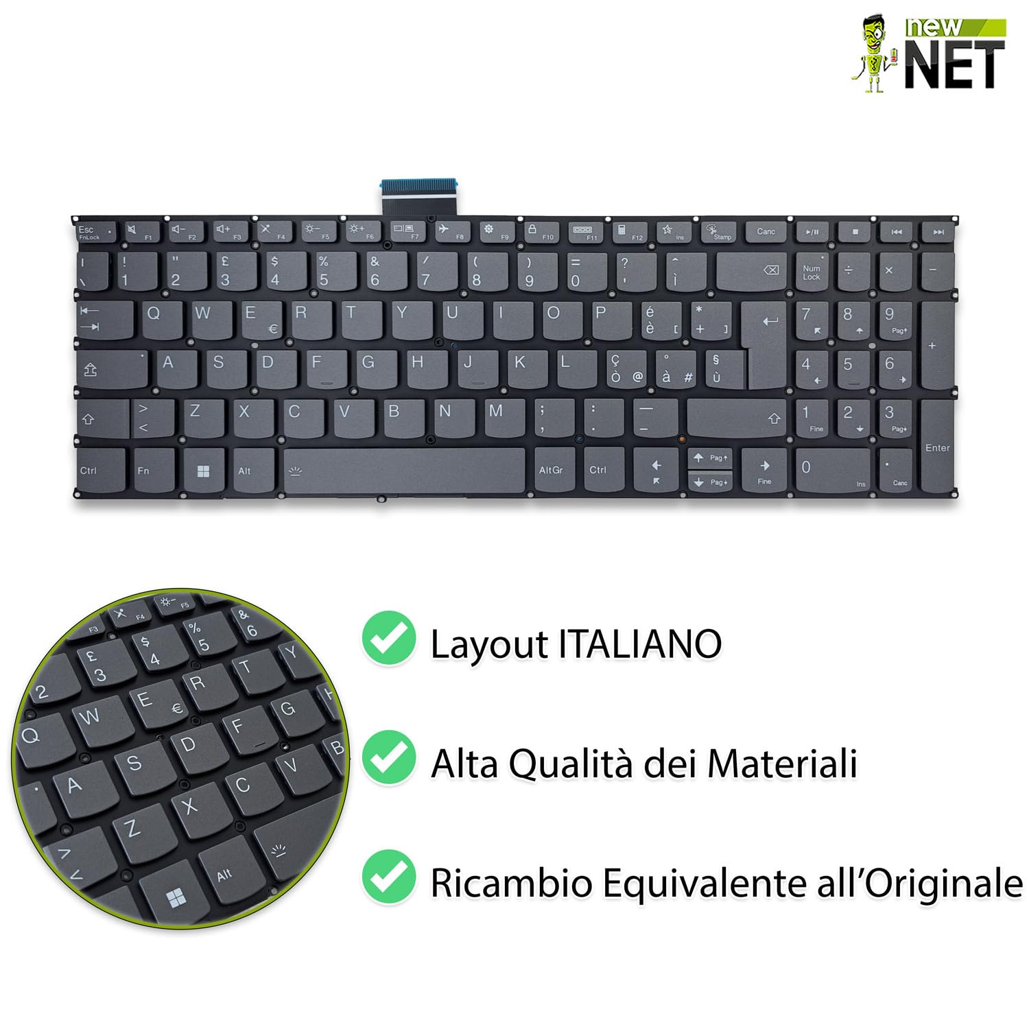 Tastiera Compatibile con Lenovo ThinkBook 15 G2 Are 20VG 15 G2 ITL 20VE Retroilluminata Layout ITA