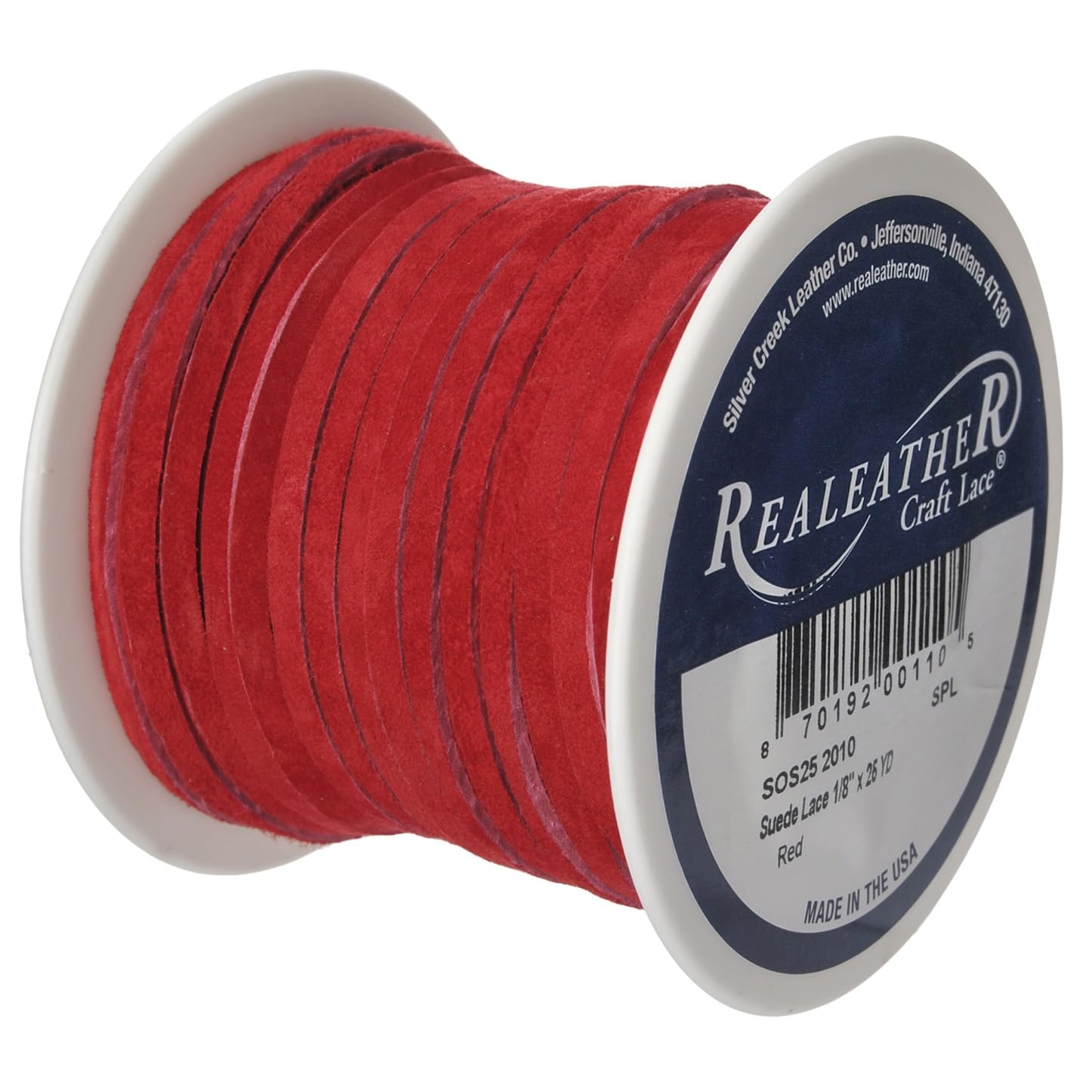 realeather Crafts Skóra zamszowa koronka spool-red