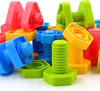 SIENIANLINE Kit de Construction Écrous et Boulons Colorés - 32 Pièces