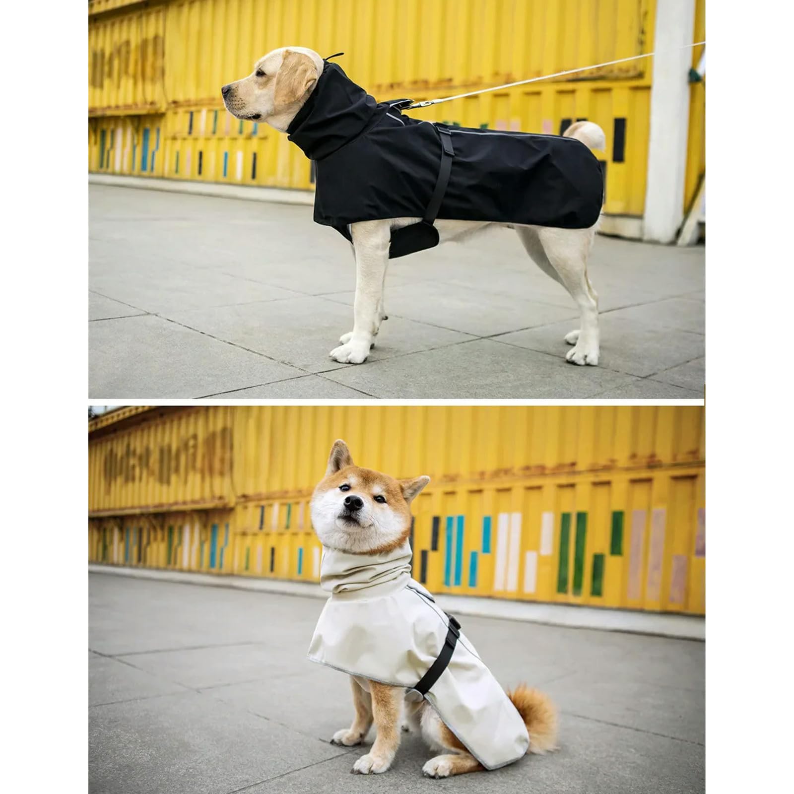 ImperméAble pour Chien Imperméable pour Chien Poncho De Pluie À Capuche Veste De Pluie Réfléchissante pour Chien Vêtements À Col Haut pour Chiens De Taille Moyenne Et Grande-noir-6xl
