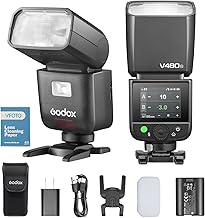 GODOX V480N TTL Kamera Flash Speedlite für Nikon, V480 N GN50 HSS 1/8000s Touch Screen Flash Speedlight, 2.4G Wireless, 1.7s Recycling Time, 650 Full-Power-Blitze, 7.2V 2200mAh Li-Ionen-Batterie