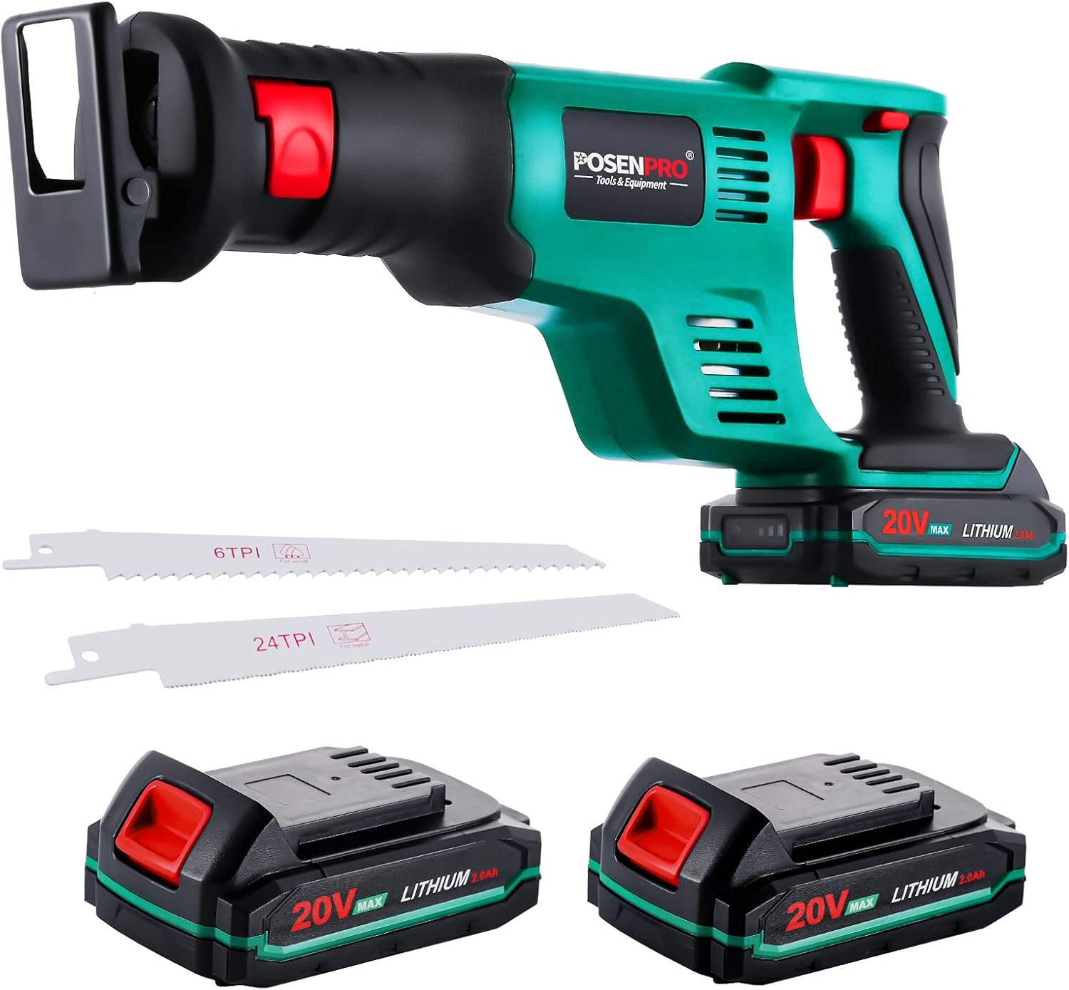 Reciprocating Saw, POSENPRO Cordless Reciprocating Saw, Power Saw, 20V